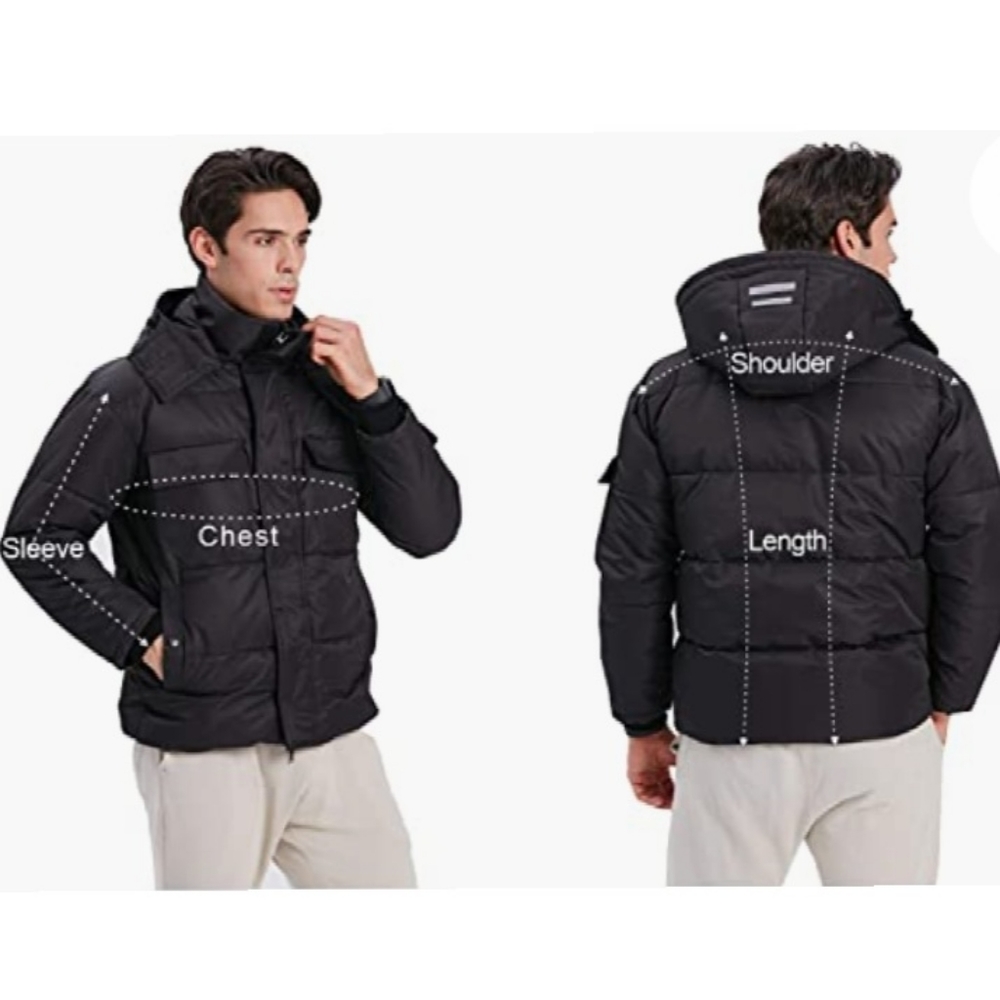 NWT Cross Street $599 Men's Outdoor Hood Puffers Insulated WinterBlack Parka - Picture 3 of 12